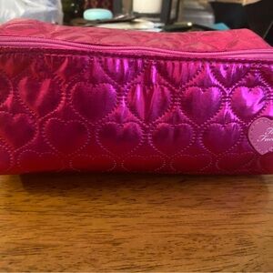 Too-faced Pink Quilted Heart Women's Bag 21 pc skincare, perfume samples